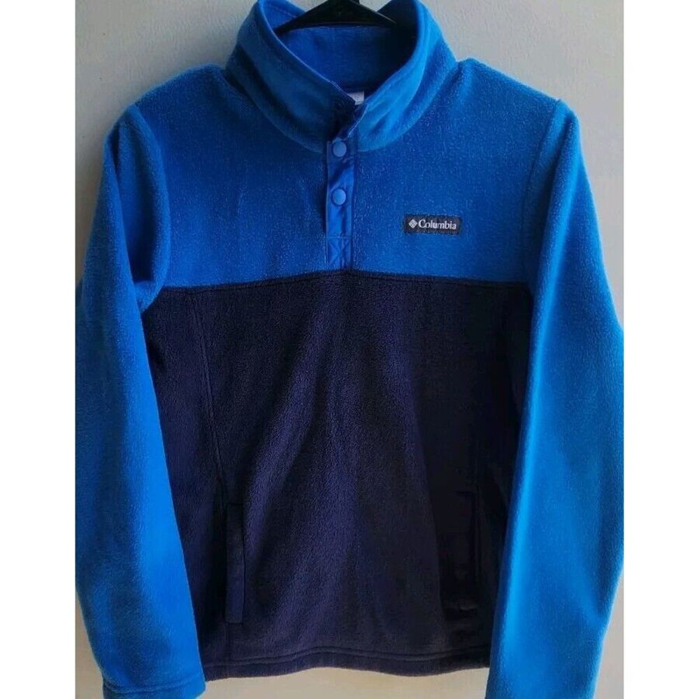 Columbia Steens Mountain II Fleece Jacket Big Boys Size Large 14/16 Blue Navy